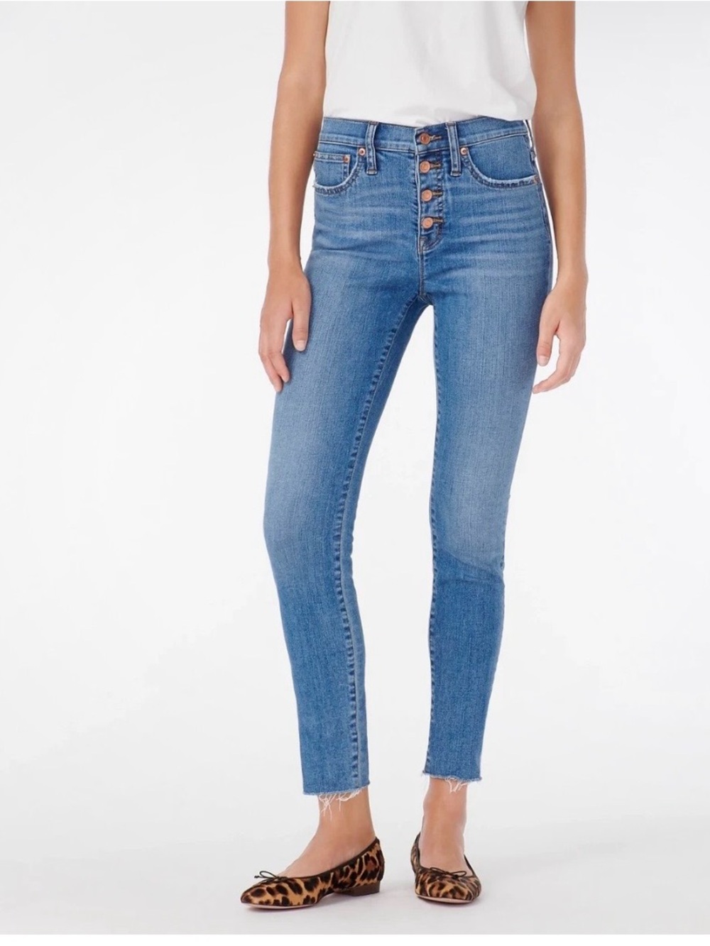 J Crew Women Jean 9” High Rise Toothpick Wash Stretch Button Fly Size 32